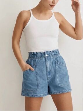 Madewell Pull-on High Rise Medium Wash Denim Shorts Size 30
